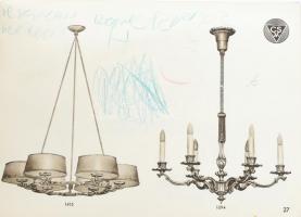 cca 1930-1950 Csillárok és Világítás Rt. Bp. 39. sz. árjegyzéke, Athenaeum-ny., 48 p. Fekete-fehér k...