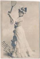 1901 Teniszező hölgy. Uner Ödön Budapest / Tennis lady (EB)