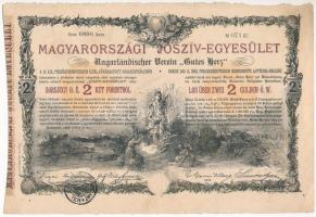 Vegyes: Budapest 1888. Magyarországi Jószív-Egyesület sorsjegykölcsön 2Ft-ról, szárazpecséttel, bélyegzéssel + Németország / Weimari Köztársaság 1922. 10.000M T:II a bankjegyen elvékonyodott papír