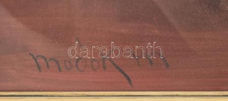 Modok M jelzéssel: Csendélet. Olaj, karton. Üvegezett, kissé sérült fa keretben, 100×70 cm