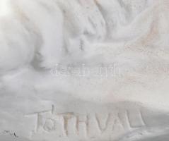 Tóth Valéria (1943- ): Lány . Fehér terrakotta, sérült Jelzett, , m: 22 cm