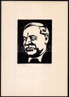 M. Kiss József (1936-1999): Történelmi alakok, 7 db linómetszet, papír, jelzettek, 14×11 cm