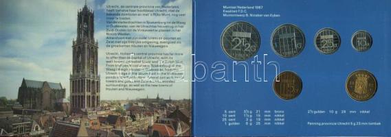 Hollandia 1987. 5c-2 1/2G 5klf db + zseton forgalmi sor, "FDC" szettben T:BU