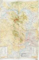 cca 1900 Budapest környékének turista térképe új vászonra kasírozva, kis hiánnyal. 47x70 cm