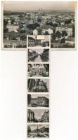 Szombathely, látkép zsinagógával. leporellolap 10 képpel (ázott / wet damage)