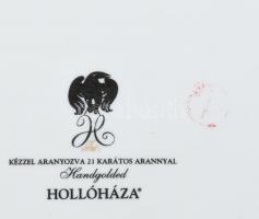 Hollóházi Szász Endre által tervezett dekorral díszített porcelán tányér. Matricás, jelzett, minimál...