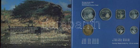 Aruba 1987. 5c-2 1/2Fl 6klf db + zseton forgalmi sor, "FDC" szettben T:BU
