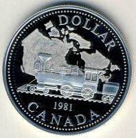 Kanada 1981. 1$ Ag "Vasút" T:PP Eredeti díszdobozban!