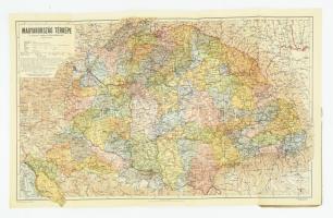 Szétdarabolt Magyarország térképe M. Földrajzi Intézet. 69x42 cm Borító kissé szakadt