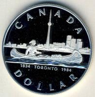 Kanada 1984. 1$ Ag "Toronto" T:PP Eredeti díszdobozban, tanúsítvánnyal!