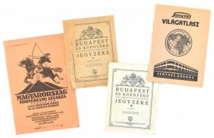 cca 1930 4 db kis atlasz és Budapest címjegyzék