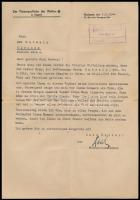 1944 Bp., a Waffen-SS budapesti tisztjének német nyelvű levele, egy elesett újvidéki Waffen-SS katona özvegye számára, fejléces levélpapíron. Érdekes tartalommal, ritka! / Waffen-SS officers letter to the widow of a fallen Waffen-SS soldier