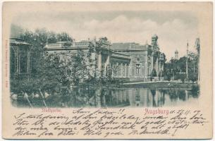 1900 Augsburg, Stadtgarten. Reliefkarte / park. Emb. (EK)