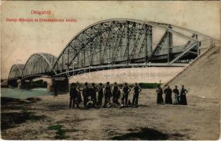 1908 Drávaszabolcs, Dráva híd Alsómiholjác (Donji Miholjac) és Drávaszabolcs között. Feiler Mariska kiadása (fl)