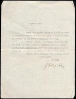 1936 gr. Széchenyi Móricz és Weber Jácint. IV, Károly titkárainak autográf aláírással ellátott level...