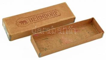 cca 1939 Berndof alpakka tárgyakat, evőeszközöket gyártó német cég üres kartonált papírdoboza, 20x6,5x3 cm