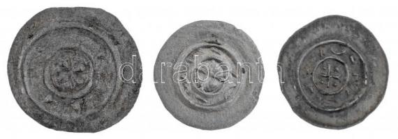 1131-1141. Denár Ag "II. Béla" (3xklf) (0,20g, 0,28g, 0,37g) T:1-2 patina / Hungary 1131-1...
