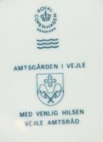 Koppenhága jelzett porcelán dísztányér, kopott, d:18cm