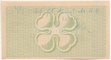 1950. "65. Osztálysorsjáték" 5. osztály 1/8 sorsjegy, "F" sorozat, felülbélyegzé...