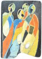 Olvashatatlan jelzéssel: Kvartett. Olaj, falemez (festőpaletta), jelzett, 40x28 cm
