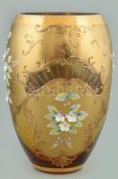 Bohémia cseh váza, aranyozott üveg, jelzés nélkül, m:20cm