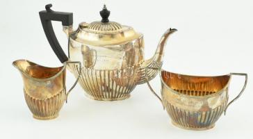 Angol Art Deco teakiöntő szett, ezüstözött alpakka, Jelzett: Mappin&Webbs