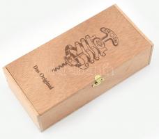 Zig-Zag német bornyitó fadobozban, hibátlan, h:17cm