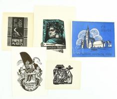Vegyes exlibris tétel, kb. 245 db. Magyar és külföldi grafikusok Különféle nyomótechnikákkal, 13x18 ...