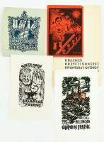 Vegyes exlibris tétel, kb. 245 db. Magyar és külföldi grafikusok Különféle nyomótechnikákkal, 13x18 ...