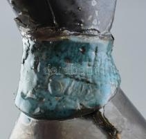 Jójárt Erzsébet (1940): Pikkelyes váza, irizáló mázakkal festett kerámia, jelzett, hibátlan 24 cm