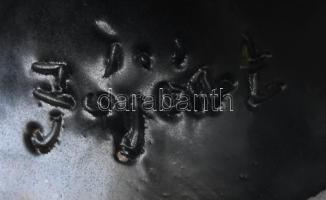 Jójárt Erzsébet (1940): Pikkelyes váza, irizáló mázakkal festett kerámia, jelzett, hibátlan 24 cm