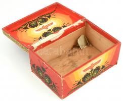 Szent István fa doboz, kopásokkal, 15,5×23×12 cm