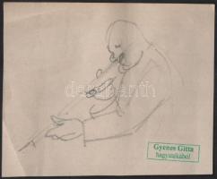 Jelzés nélkül, Gyenes Gitta hagyatéki bélyegzővel: Katona. Ceruza, papír, keret nélkül, 9x10cm