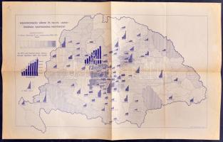 cca 1941 Magyarország városi és falusi lakosságának szaporodása megyénként 1 : 1.500.000. Államtudományi Intézet, hajtva, 39x62 cm