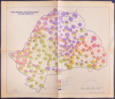 1940 Erdély népessége hitfelekezetek szerint 1930-ben járásonként 1 : 1.500.000. Államtudományi Intézet, hajtva, 54x45 cm