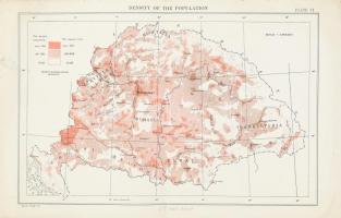 cca 1930 Magyarország népsűrűsége térkép 35x22 cm