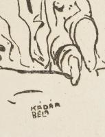 Kádár Béla (1877-1956): Aktok fa alatt. Rézkarc, papír, jelzett számozott (10/100), 23,5x30,5 cm. Al...