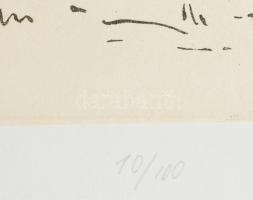 Kádár Béla (1877-1956): Aktok fa alatt. Rézkarc, papír, jelzett számozott (10/100), 23,5x30,5 cm. Al...