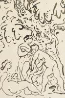 Kádár Béla (1877-1956): Aktok fa alatt. Rézkarc, papír, jelzett számozott (10/100), 23,5x30,5 cm. Al...