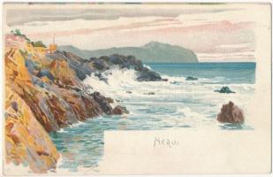 Nervi, seashore. litho (EK)