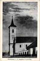 1932 Alsóábrány (Bükkábrány), Római katolikus templom és parókia. Gattyán I. fényképész kiadása (EK)