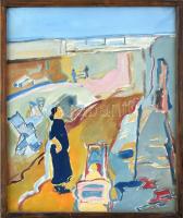 Barta Mária (1897-1969): Strandon. Olaj, vászon, jelzett. Fa keretben. 62x52 cm / Oil on canvas, signed. framed.