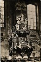 1931 Zirc, szószék az apátsági templomban, fafaragvány 1752-ből