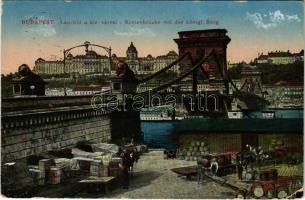 1919 Budapest, Lánchíd, Királyi vár, rakpart (EK)