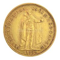 1904KB 10K Au "Ferenc József" Körmöcbánya (3,37g/0.900) T:1-,2 kis ph. / Hungary 1904KB 10...