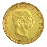 Ausztria 1909. 10K Au "Ferenc József" (3,37g/0.900) T:1-,2 Austria 1909. 10 Corona Au &quo...