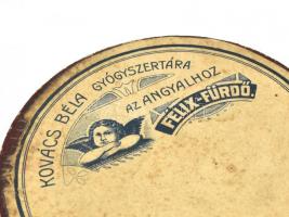 Gyógyszerész kartondoboz, 2 db, Kovács Béla gyógyszrtára, az angyalhoz, Félix-fűrdó - Barcsay Károly...