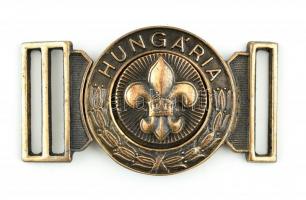 "Hungaria" cserkész, fém övcsat, cserkész liliom díszítéssel