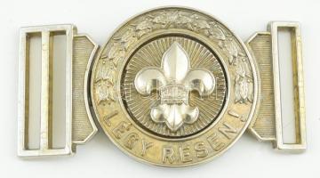 "Légy résen" cserkész, fém övcsat, cserkész liliom díszítéssel