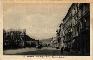 Trieste, Trieszt; Viale Regina Elena e Stazione Centrale / railway station
